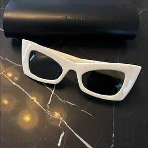 Saint Laurent White Cat-eye Sunglasses New